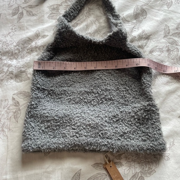 NWT Skims Cozy Halter Top Smoke Gray Large XL Plush Teddy Sherpa Loungewear Soft - Picture 7 of 9